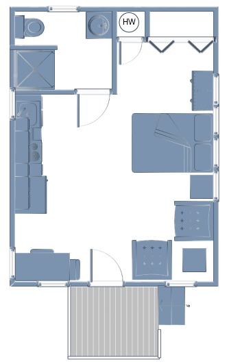 2-Person Housekeeping Cottage Layout